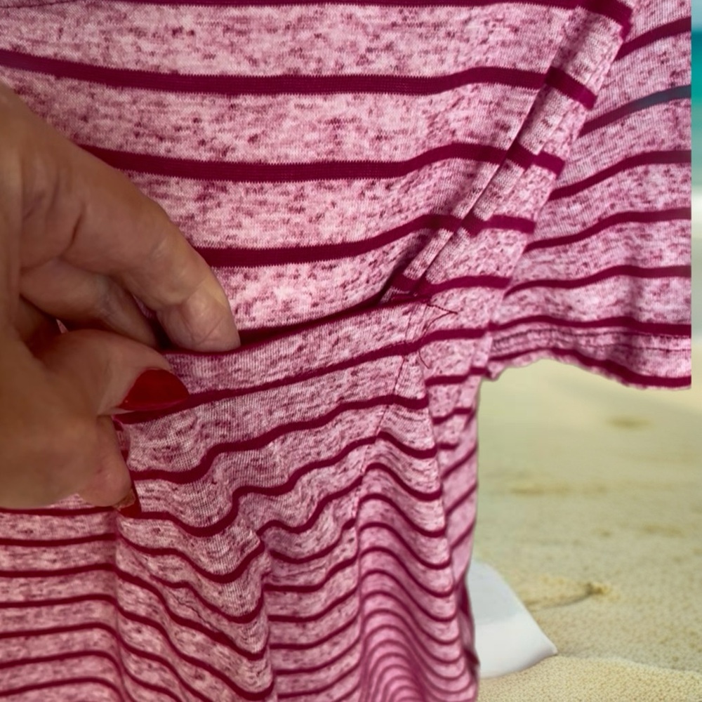 SOLD. Pink Striped Women's Top - Picture 4 of 8